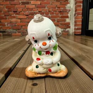 Vintage 1950s Sweet Face Clown 6" Porcelain Figurine~~Interpur